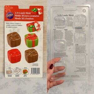 Wilton 3-D Gift Box Candy Mold Christmas‎ Chocolate Box Mold 2 Designs NIP New